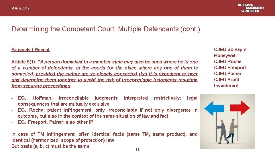 March 2019 Determining the Competent Court: Multiple Defendants (cont. ) Brussels I Recast -