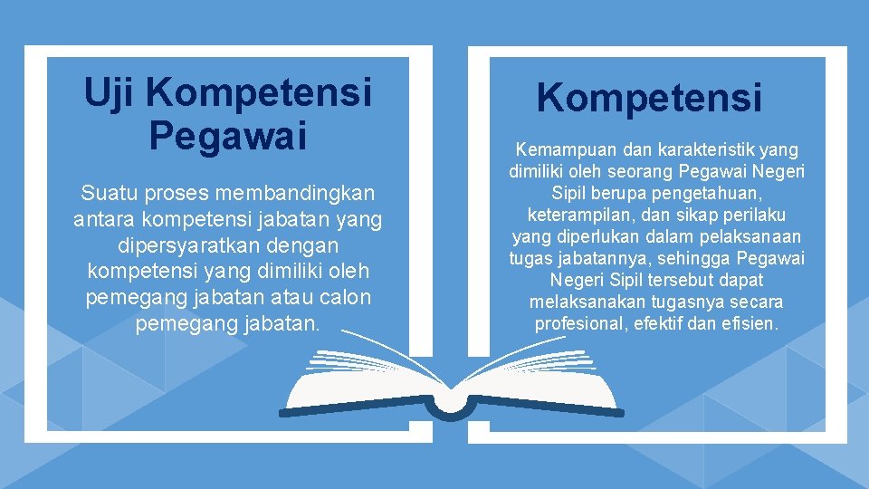 Uji Kompetensi Pegawai Suatu proses membandingkan antara kompetensi jabatan yang dipersyaratkan dengan kompetensi yang