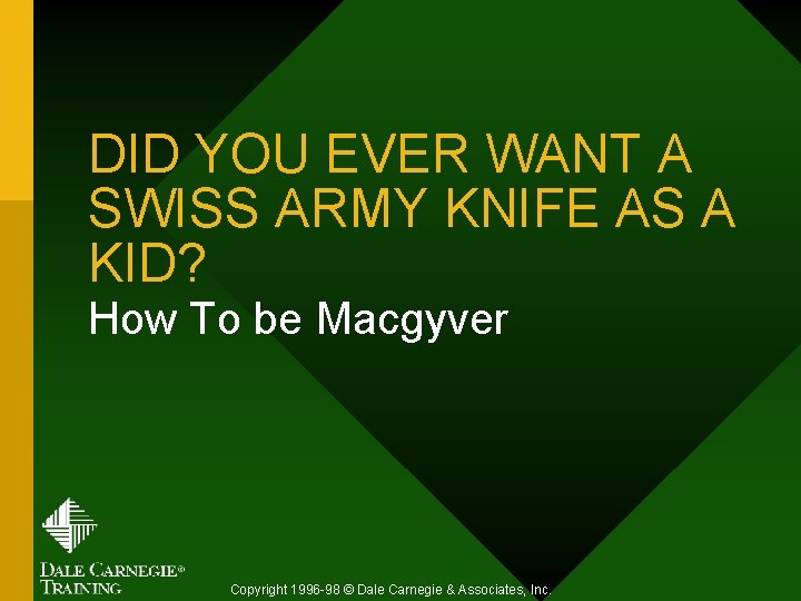 DID YOU EVER WANT A SWISS ARMY KNIFE AS A KID? How To be