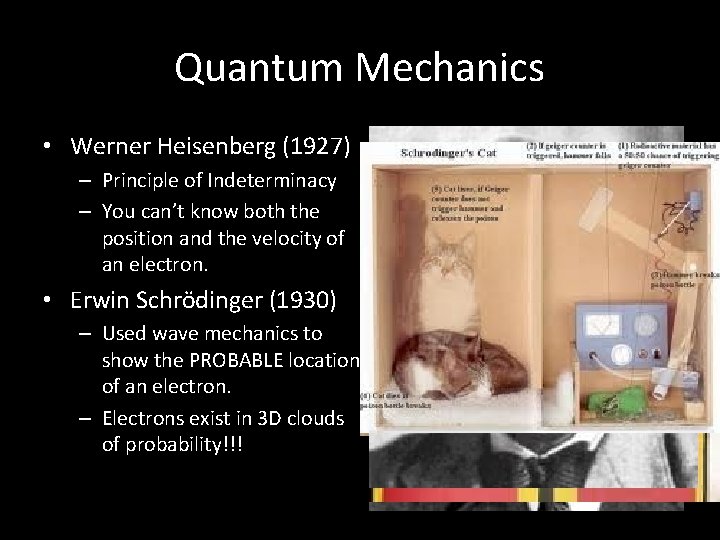Quantum Mechanics • Werner Heisenberg (1927) – Principle of Indeterminacy – You can’t know