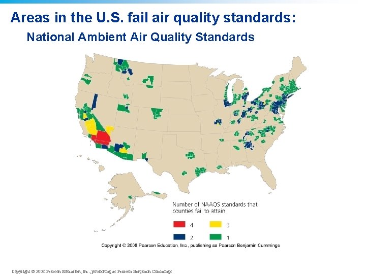 Areas in the U. S. fail air quality standards: National Ambient Air Quality Standards