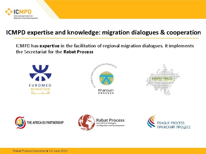 ICMPD expertise and knowledge: migration dialogues & cooperation ICMPD has expertise in the facilitation