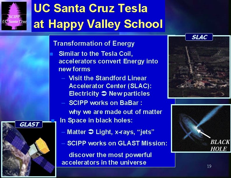 UC Santa Cruz Tesla at Happy Valley School GLAST Transformation of Energy n Similar