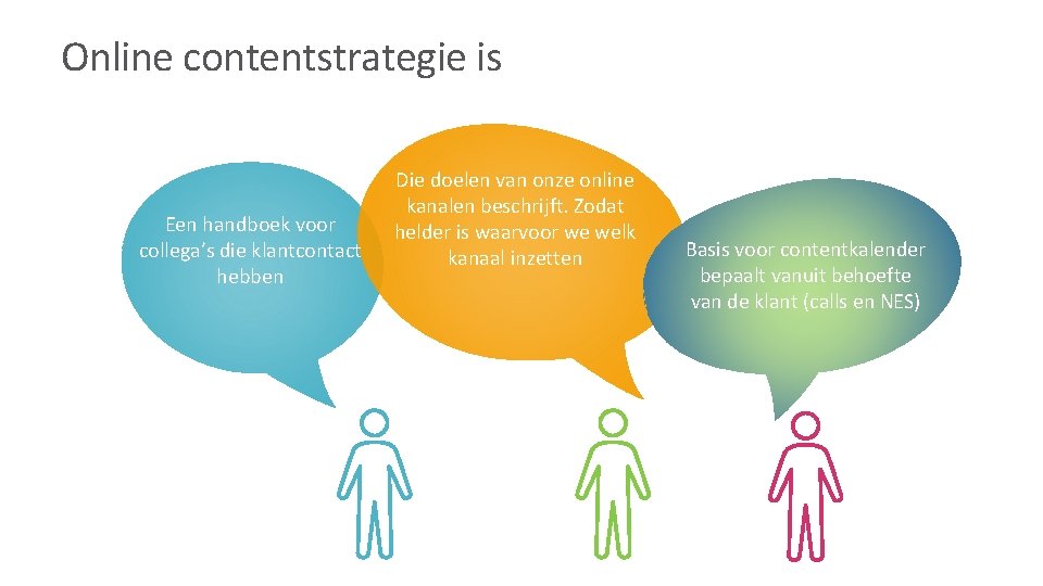 Online contentstrategie is Een handboek voor collega’s die klantcontact hebben Die doelen van onze