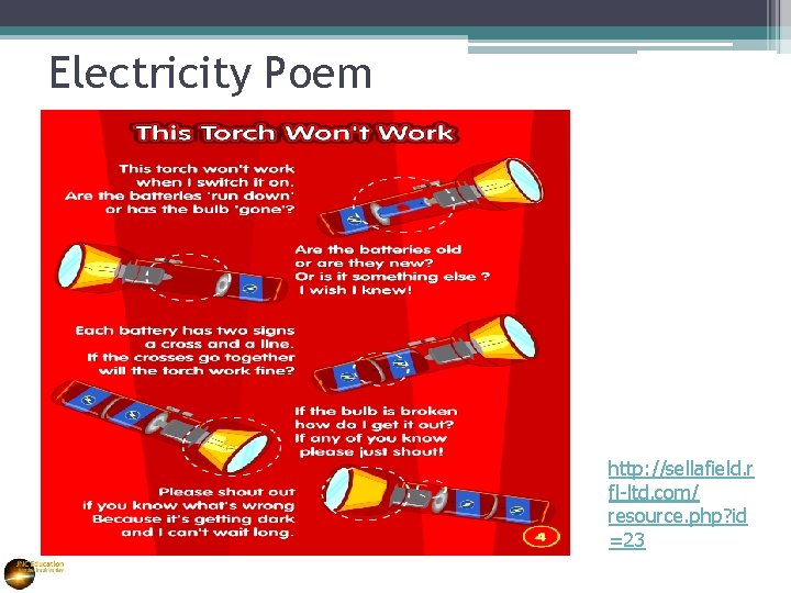 Electricity Poem http: //sellafield. r fl-ltd. com/ resource. php? id =23 