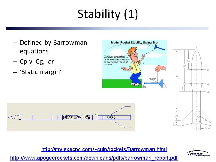 Stability (1) – Defined by Barrowman equations – Cp v. Cg, or – ‘Static Stability (1) – Defined by Barrowman equations – Cp v. Cg, or – ‘Static