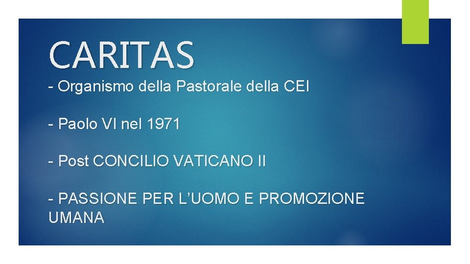 CARITAS - Organismo della Pastorale della CEI - Paolo VI nel 1971 - Post