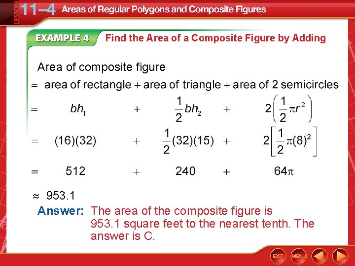 Find the Area of a Composite Figure by Adding Area of composite figure 953.