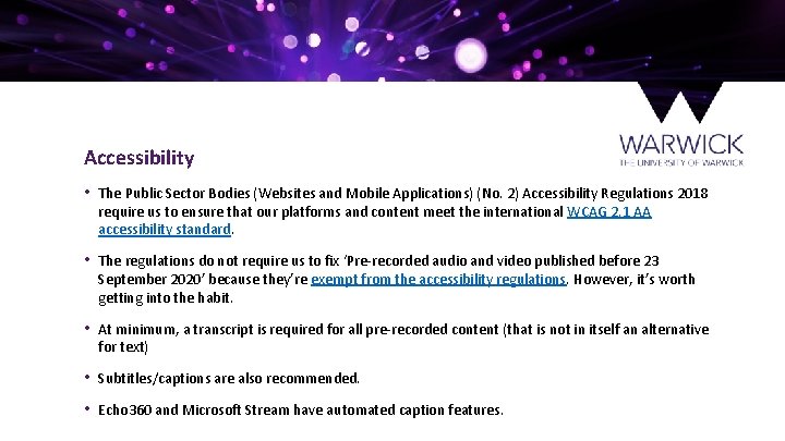 Accessibility • The Public Sector Bodies (Websites and Mobile Applications) (No. 2) Accessibility Regulations