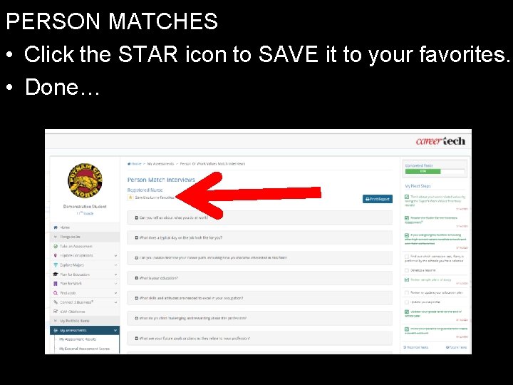 PERSON MATCHES • Click the STAR icon to SAVE it to your favorites. •