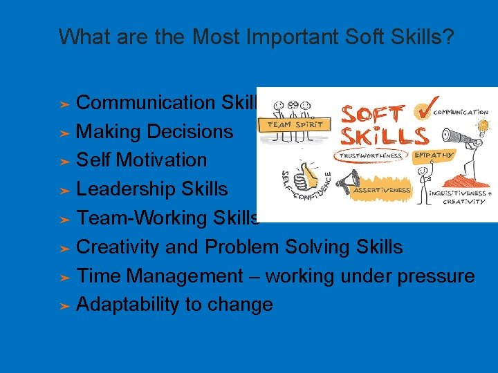 What are the Most Important Soft Skills? Communication Skills ➤ Making Decisions ➤ Self