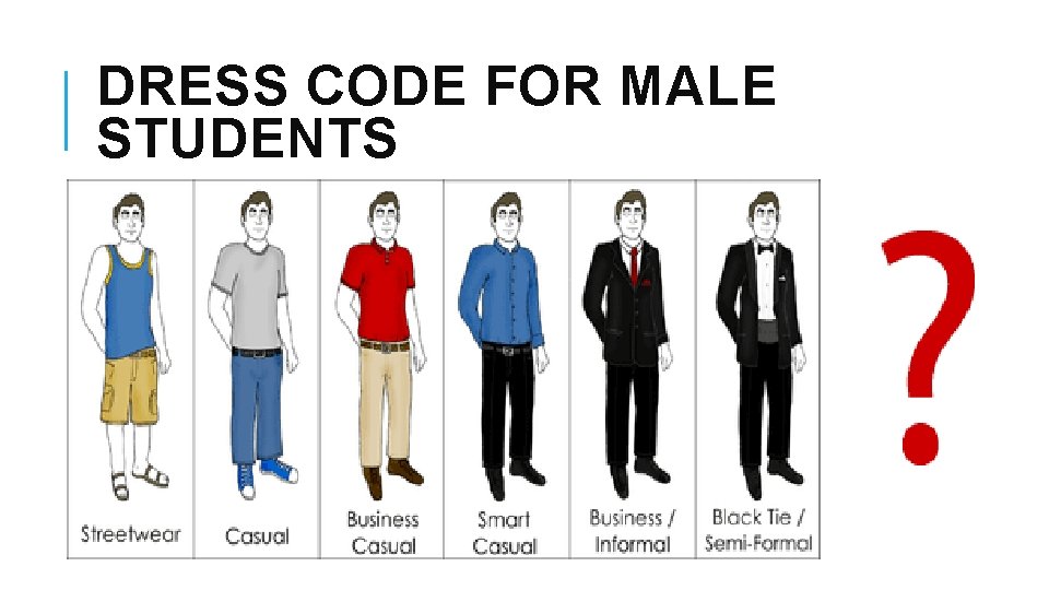 DRESS CODE FOR MALE STUDENTS 