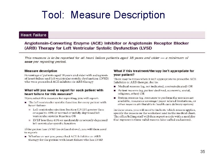 Tool: Measure Description 35 