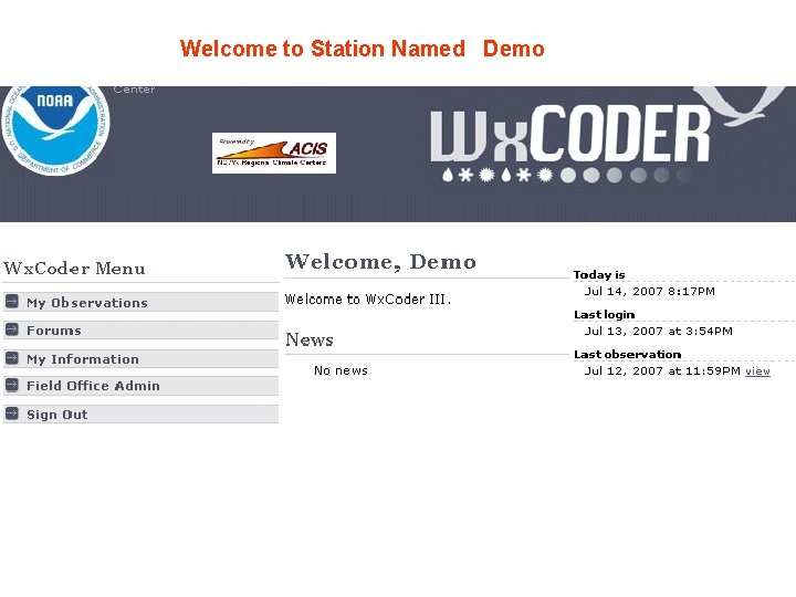 Welcome to Station Named Demo 