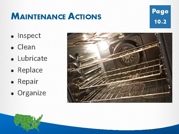 MAINTENANCE ACTIONS Page 10. 2 Inspect Clean Lubricate Replace Repair Organize 27 