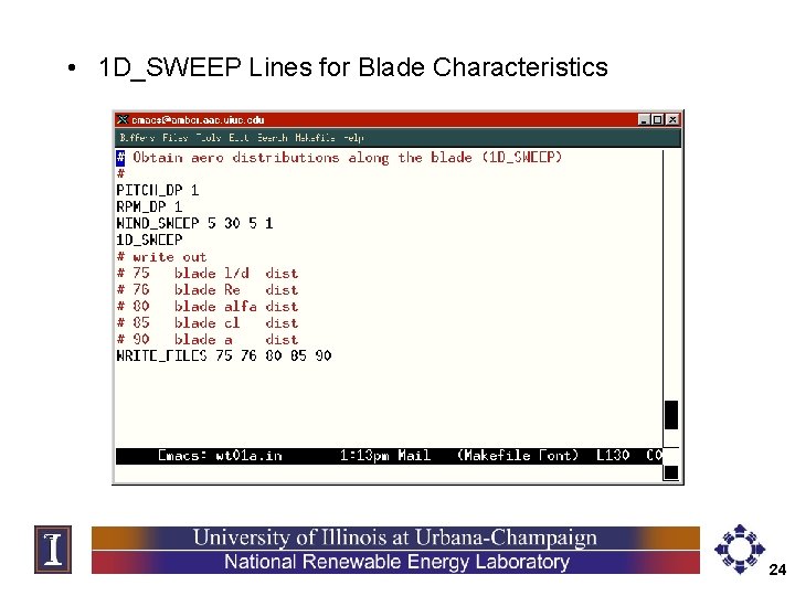  • 1 D_SWEEP Lines for Blade Characteristics 24 