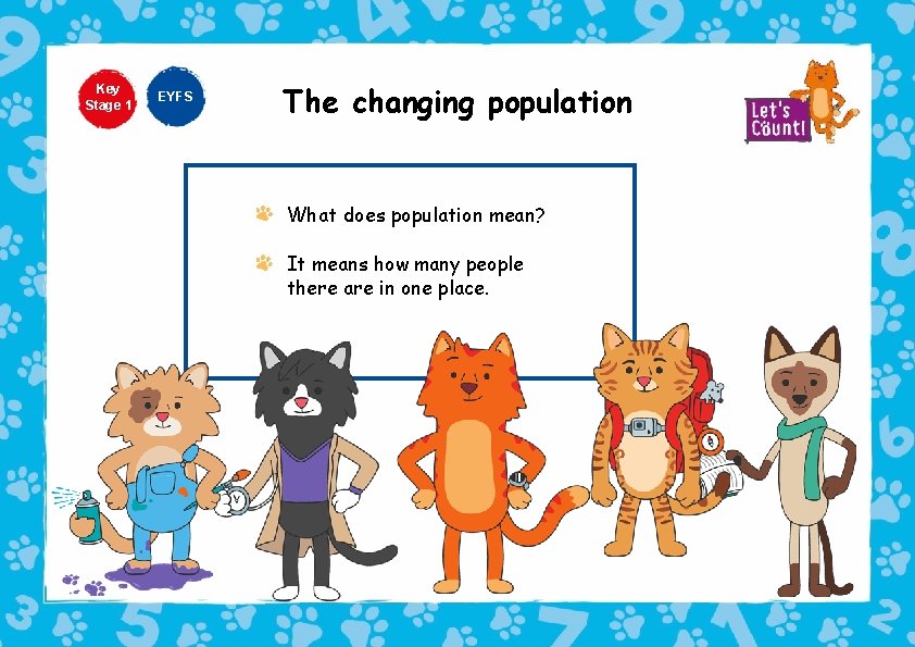 Key Stage 1 EYFS The changing population What does population mean? It means how