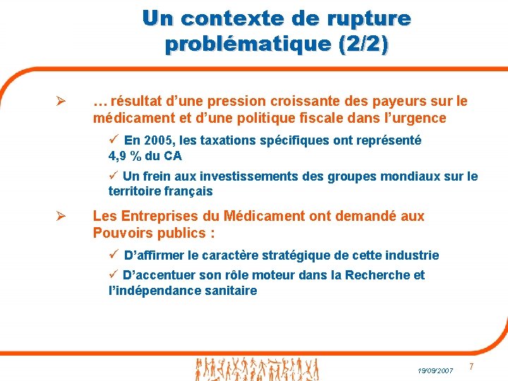 Un contexte de rupture problématique (2/2) Ø … résultat d’une pression croissante des payeurs