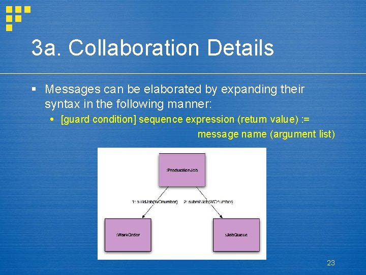 3 a. Collaboration Details § Messages can be elaborated by expanding their syntax in