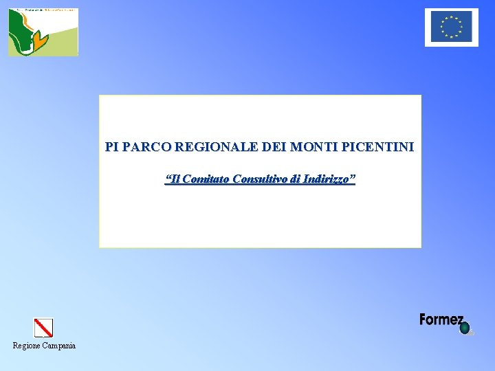 PI PARCO REGIONALE DEI MONTI PICENTINI “Il Comitato Consultivo di Indirizzo” Regione Campania 