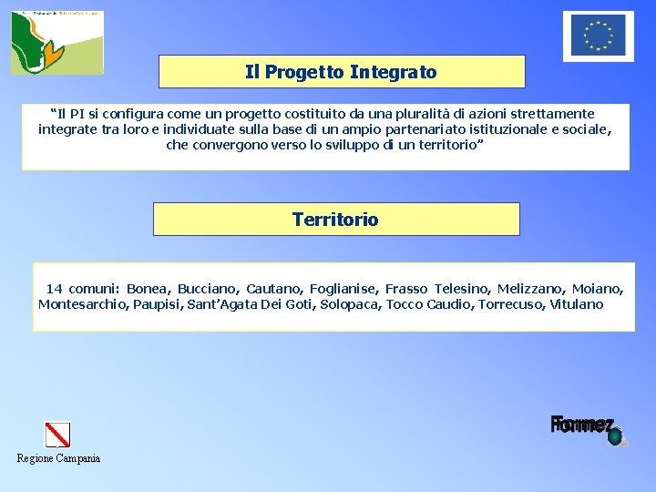 Il Progetto Integrato “Il PI si configura come un progetto costituito da una pluralità