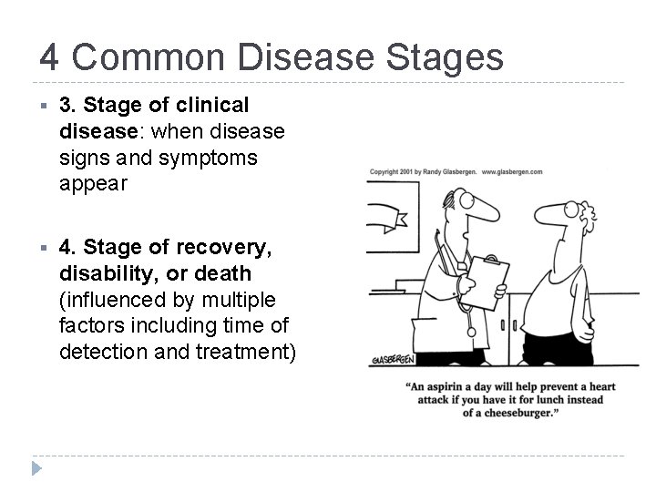 4 Common Disease Stages § 3. Stage of clinical disease: when disease signs and