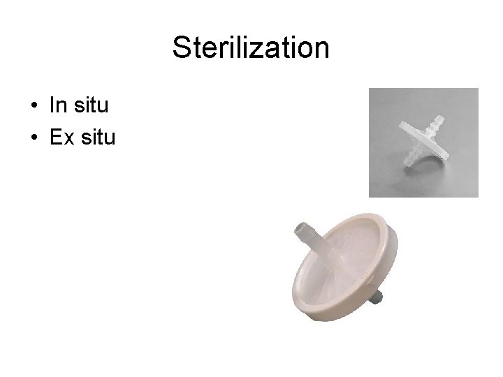 Sterilization • In situ • Ex situ 