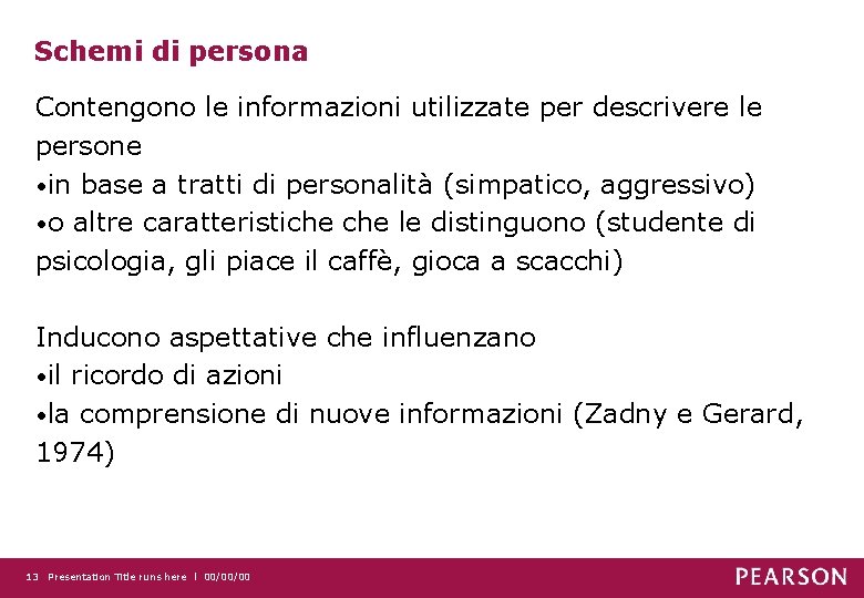 Schemi di persona Contengono le informazioni utilizzate per descrivere le persone • in base