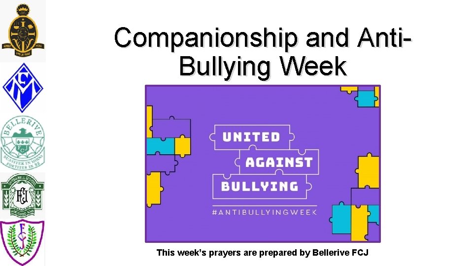 Companionship and Anti. Bullying Week This week’s prayers are prepared by Bellerive FCJ 