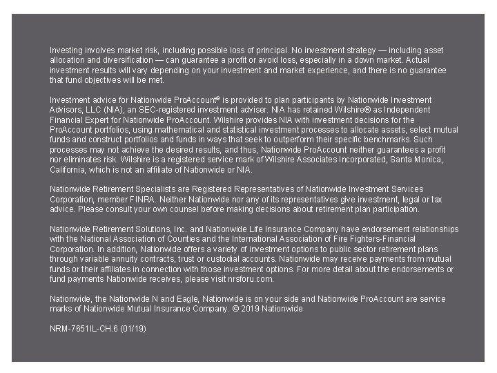 Investing involves market risk, including possible loss of principal. No investment strategy — including