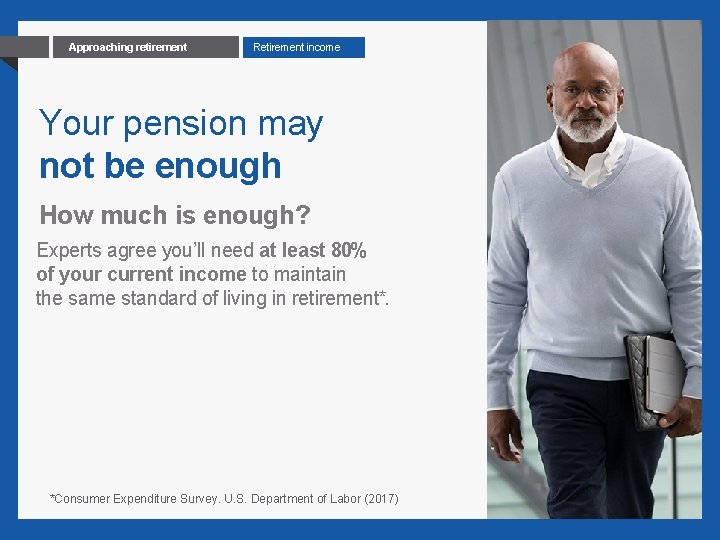 6 Approaching retirement Retirement income Your pension may not be enough How much is