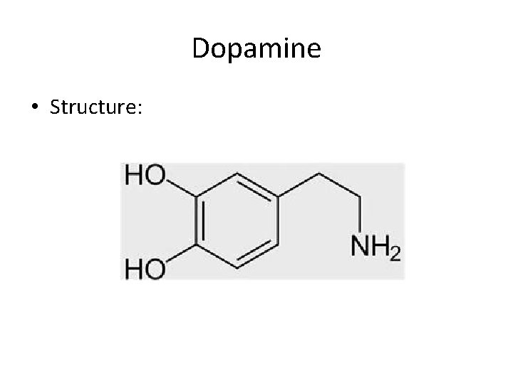 Dopamine • Structure: 