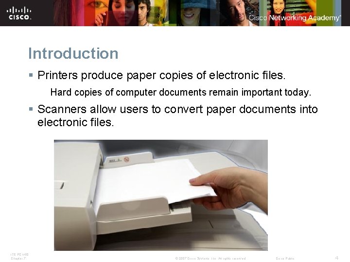 Introduction § Printers produce paper copies of electronic files. Hard copies of computer documents