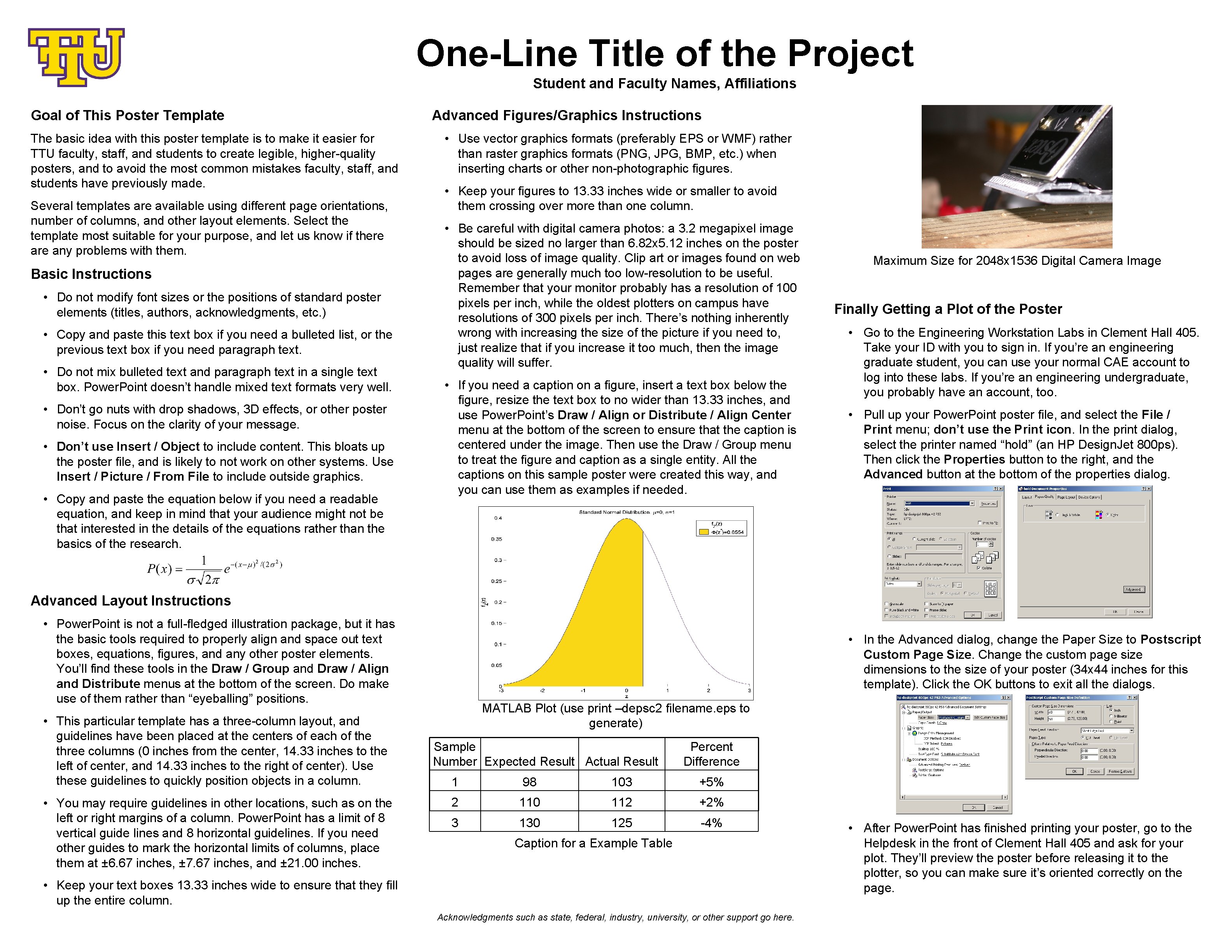 One-Line Title of the Project Student and Faculty Names, Affiliations Goal of This Poster