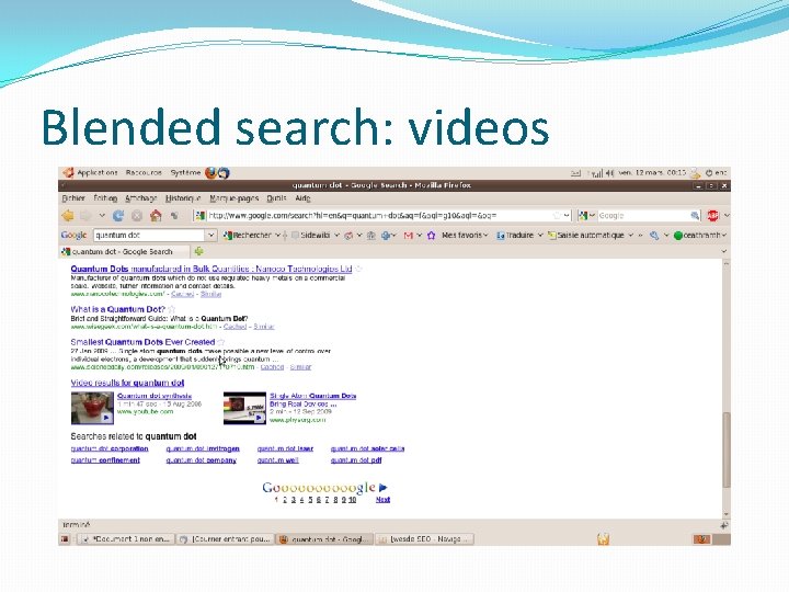 Blended search: videos 