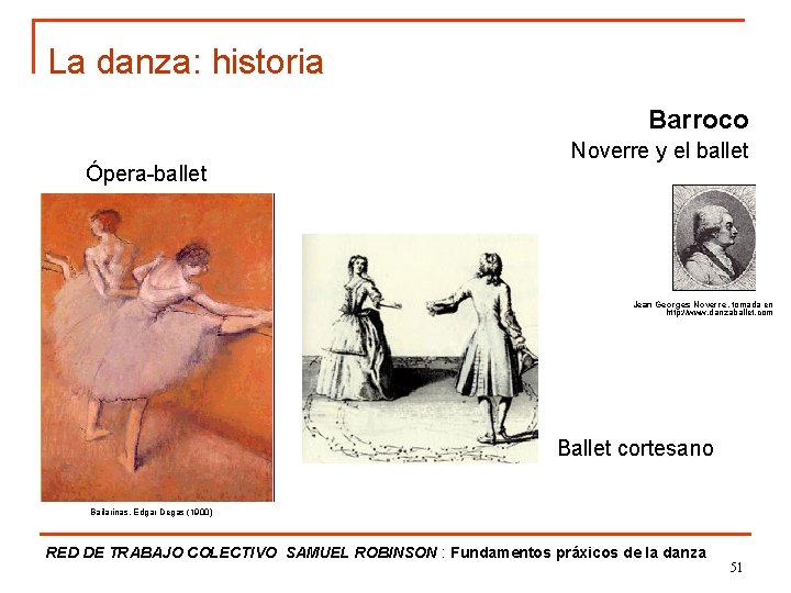 La danza: historia Barroco Ópera-ballet Noverre y el ballet Jean Georges Noverre, tomada en