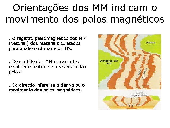 Orientações dos MM indicam o movimento dos polos magnéticos. O registro paleomagnético dos MM