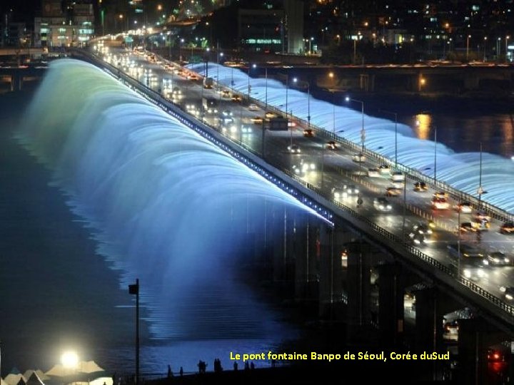 Le pont fontaine Banpo de Séoul, Corée du. Sud 