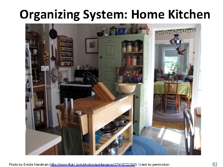 Organizing System: Home Kitchen Photo by Emilie Hardman (http: //www. flickr. com/photos/quintanaroo/2741672230//) Used by