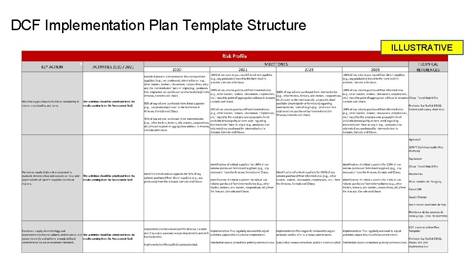 DCF Implementation Plan Template Structure ILLUSTRATIVE 