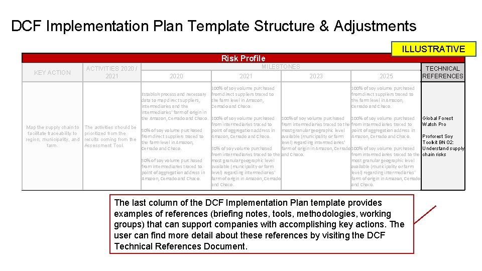 DCF Implementation Plan Template Structure & Adjustments ILLUSTRATIVE Risk Profile KEY ACTION ACTIVITIES 2020