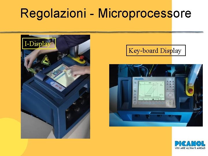 Regolazioni - Microprocessore I-Display Key-board Display 