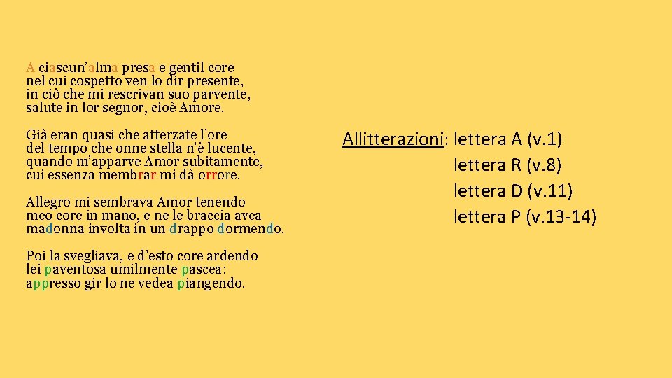 A ciascunalma presa e gentil core Dante Alighieri