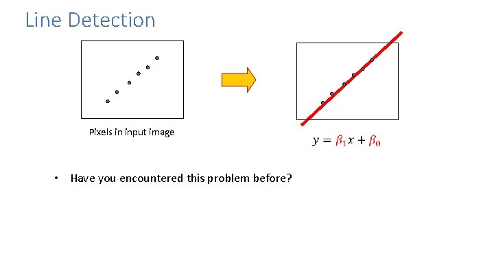 Line Detection Pixels in input image • Have you encountered this problem before? 