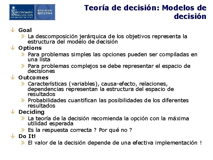 Teoría de decisión: Modelos de decisión â Goal » La descomposición jerárquica de los