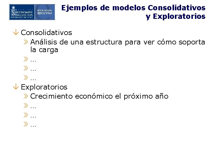 Ejemplos de modelos Consolidativos y Exploratorios â Consolidativos » Análisis de una estructura para