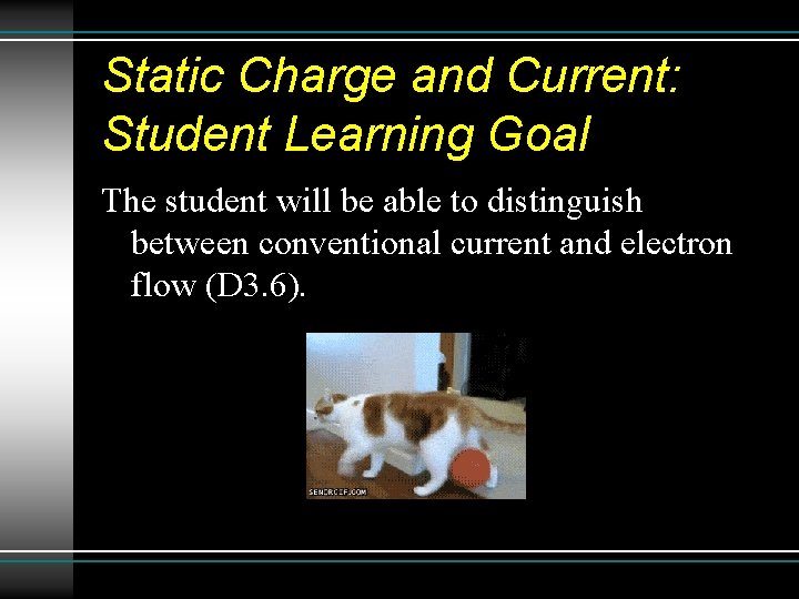 Picture of Static Charge and Current Student Learning Goal The