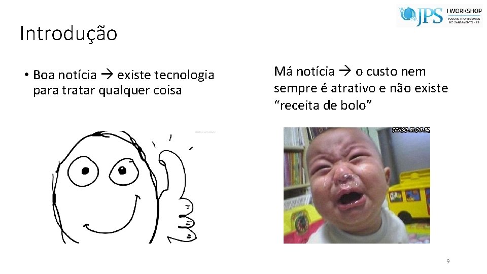 Introdução • Boa notícia existe tecnologia para tratar qualquer coisa Má notícia o custo