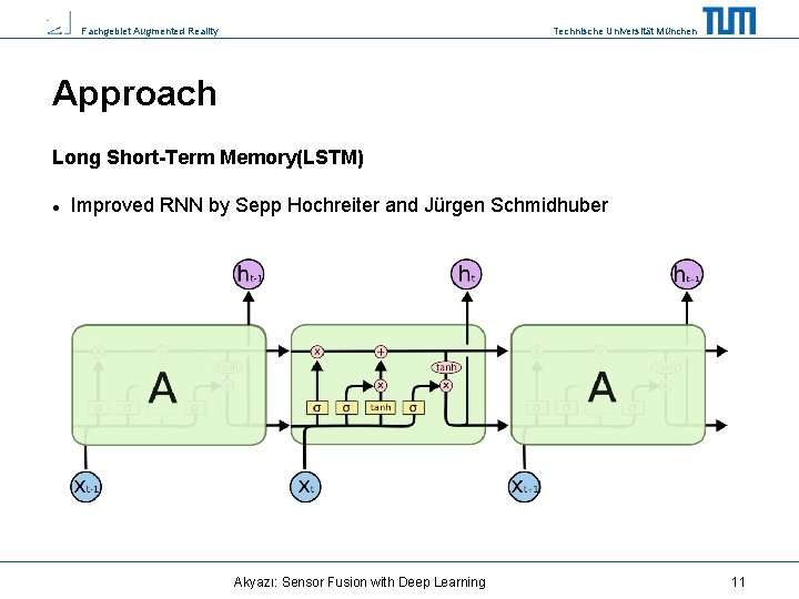 Fachgebiet Augmented Reality Technische Universität München Approach Long Short-Term Memory(LSTM) Improved RNN by Sepp