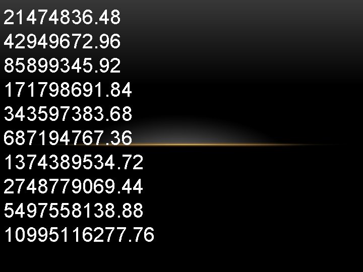 21474836. 48 42949672. 96 85899345. 92 171798691. 84 343597383. 68 687194767. 36 1374389534. 72 21474836. 48 42949672. 96 85899345. 92 171798691. 84 343597383. 68 687194767. 36 1374389534. 72